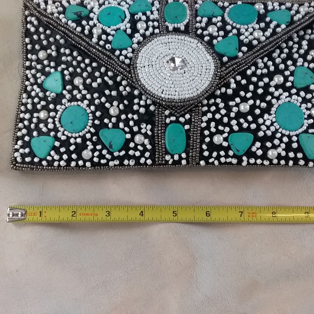 Everyday clutch handbag beaded pearl bag - Picture 2 of 5